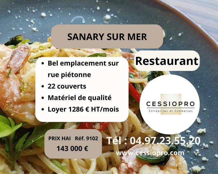 Fonds de commerce à vendre - Restauration - Sanary-Sur-Mer (83110) - 143 000 €