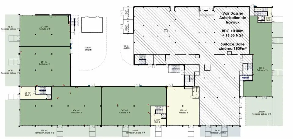 Plateau de bureau de 224m² environ à vendre!