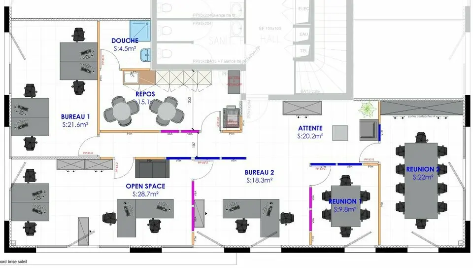 A louer Bureaux 163m² Saint-Priest
