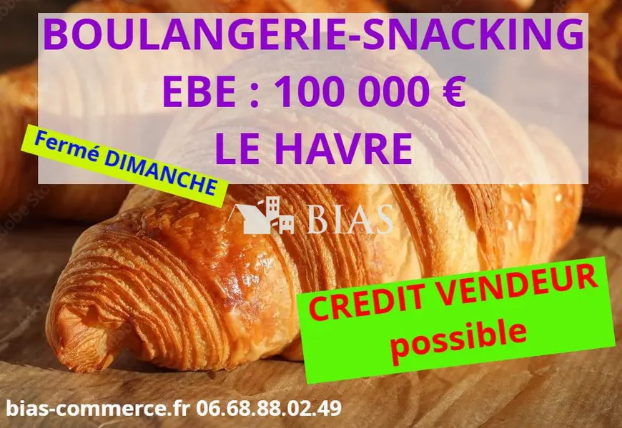 BOULANGERIE – PATISSERIE – SNACKING – EBE 100 000 € - LE HAVRE (76)